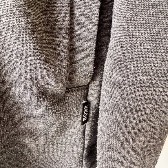 Hugo Boss Slim Fit Stretch Zip-Up Cardigan Sweater Long Sleeve Dark Grey - Picture 5 of 11